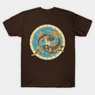 Vintage Pisces Zodiac Art T-Shirt